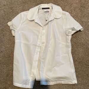 Brandy Melville White collared button down shirt